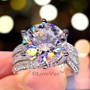 Certified 5ct. t.w. Diamond Brilliant Cut Luxury Engagement Wedding Ring